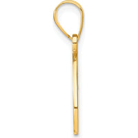 14K Yellow Gold Script Letter "O" Pendant with Round Diamond - 0.01 Carat by Oro Pregiato