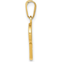 14K Yellow Gold Script Letter P Initial Pendant - Polished Finish by Oro Pregiato
