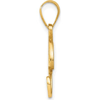 14K Yellow Gold Script Letter P Initial Pendant with Round Diamond - 0.01 Carat Total Diamond Weight by Oro Pregiato