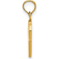 14K Yellow Gold Script Letter P Pendant Charm - Polished Finish by Oro Pregiato