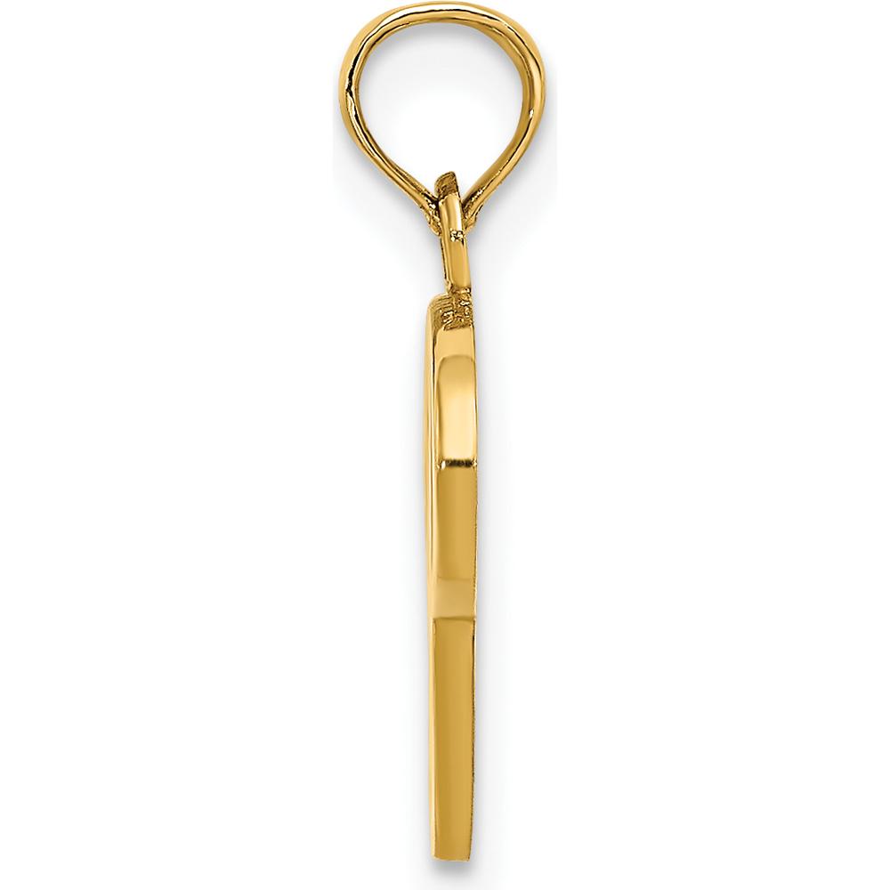 14K Yellow Gold Script Letter P Pendant Charm - Polished Finish by Oro Pregiato