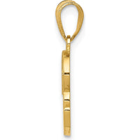 14K Yellow Gold Script Letter R Initial Pendant - Medium Size, Polished Finish by Oro Pregiato