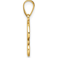 14K Yellow Gold Script Letter "R" Initial Pendant - Personalized Charm by Oro Pregiato