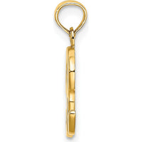 14K Yellow Gold Script Letter R Initial Pendant - Polished Finish by Oro Pregiato