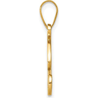 14K Yellow Gold Script Letter R Pendant with Round Diamond - 0.01 Carat Total Diamond Weight by Oro Pregiato