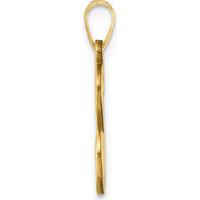 14K Yellow Gold Script Letter "S" Pendant - Polished and Elegant Design by Oro Pregiato