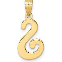 14K Yellow Gold Script Letter "S" Pendant - Polished and Elegant Design by Oro Pregiato