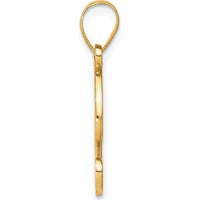 14K Yellow Gold Script Letter T Initial Pendant with Round Diamond - 0.01 Carat Total Diamond Weight by Oro Pregiato