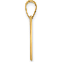 14K Yellow Gold Script Letter "V" Initial Pendant Charm - Personalized Design by Oro Pregiato