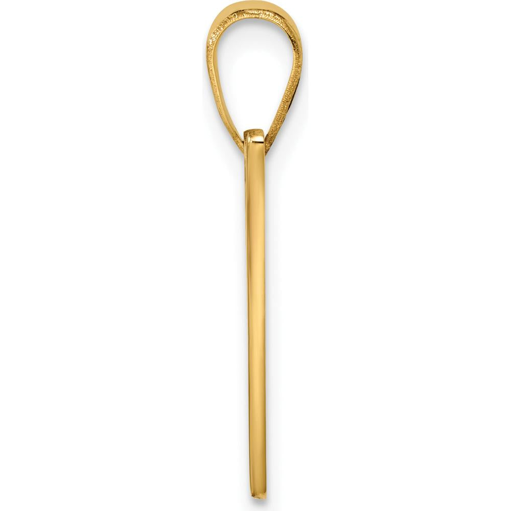 14K Yellow Gold Script Letter "V" Initial Pendant Charm - Personalized Design by Oro Pregiato