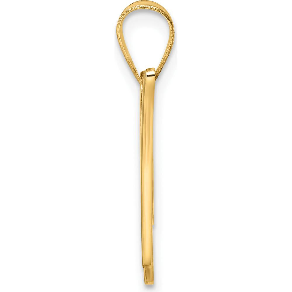 14K Yellow Gold Script Letter "W" Initial Pendant - Personalized Luxury Charm by Oro Pregiato