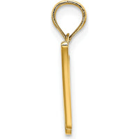 14K Yellow Gold Script Letter W Initial Pendant - Polished Finish 17.5mm by Oro Pregiato