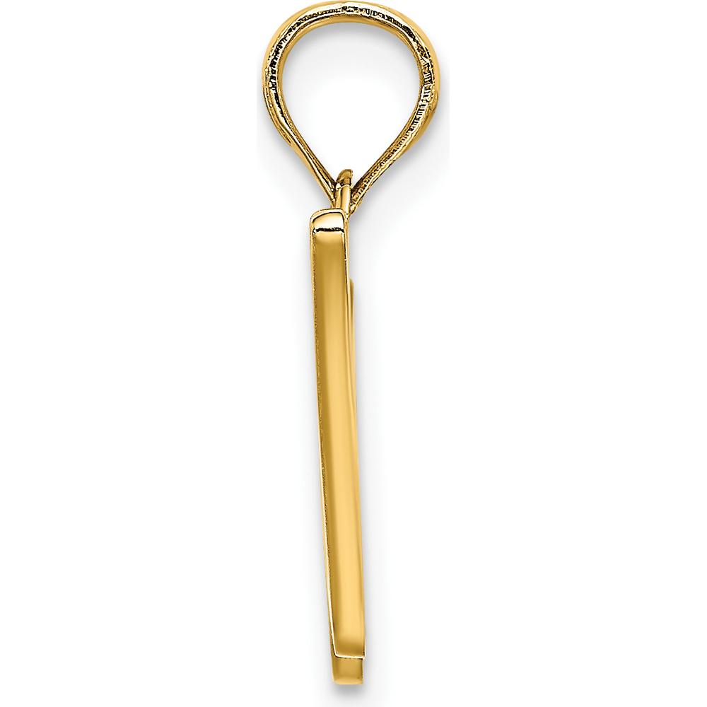 14K Yellow Gold Script Letter W Initial Pendant - Polished Finish 17.5mm by Oro Pregiato
