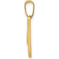 14K Yellow Gold Script Letter W Initial Pendant - Polished Finish, Medium Size by Oro Pregiato