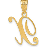 14K Yellow Gold Script Letter X Pendant with 0.01 Carat Diamond - Personalized Jewelry Piece by Oro Pregiato