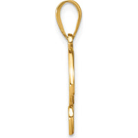 14K Yellow Gold Script Letter Y Initial Pendant with Round Diamond - 0.01 Carat Total Diamond Weight by Oro Pregiato