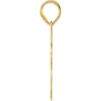 14K Yellow Gold Script Number 45 Pendant with Brushed Border - Laser Cut Design by 0