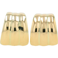 14K Yellow Gold Sculpted Stud Earrings - 7.05g Total Weight
