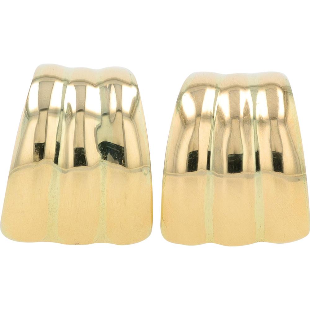 14K Yellow Gold Sculpted Stud Earrings - 7.05g Total Weight