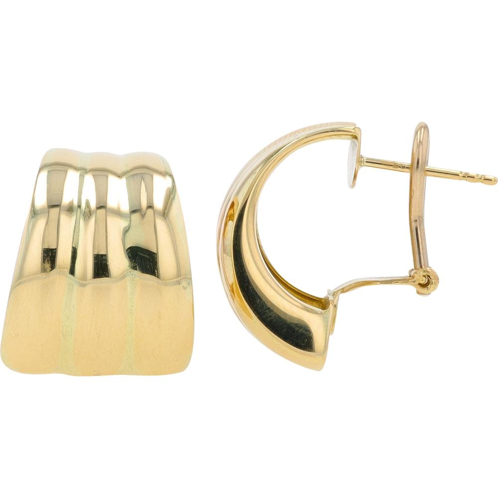 14K Yellow Gold Sculpted Stud Earrings - 7.05g Total Weight