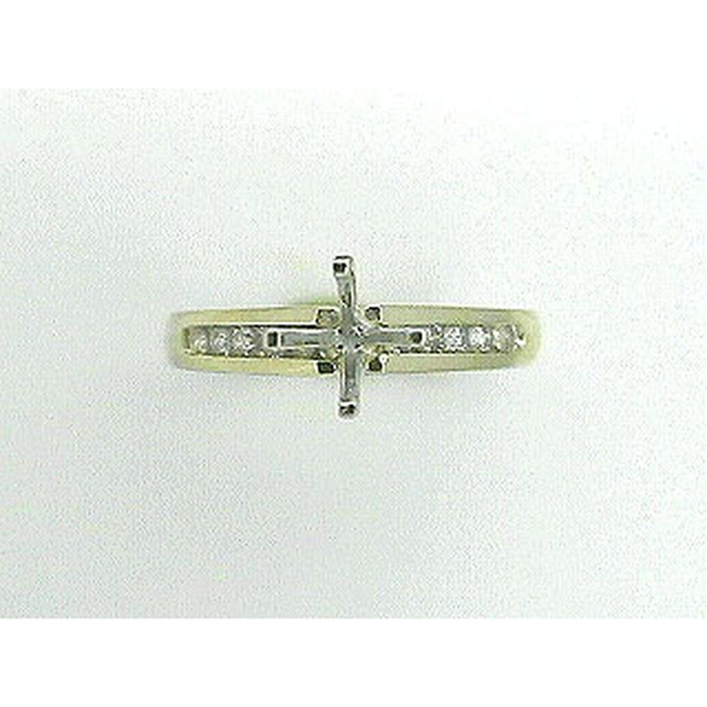 14K Yellow Gold Semi-Mount Ring with Channel-Set Round Diamond Accents - 0.27 Carat Total Diamond Weight - Royal Jewelry