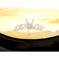 14K Yellow Gold Semi-Mount Ring with Marquise-Cut Side Diamonds - 0.70 Carat Total Side Diamond Weight - Royal Jewelry