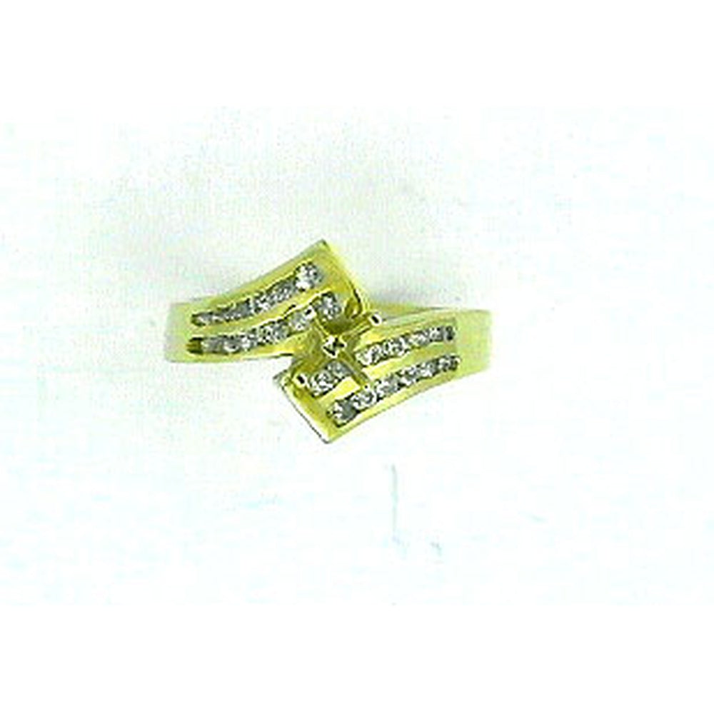 14K Yellow Gold Semi-Mount Ring with Pavé-Set Round Diamonds - 0.47 Carat Total Diamond Weight - Royal Jewelry