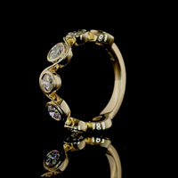 14K Yellow Gold Seven Stone Eternity Band with Bezel Set Round Lab Diamonds - 1.54 Carat Total Diamond Weight - Covaloro Fine Jewelry