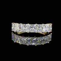 14K Yellow Gold Seven-Stone Eternity Band with Princess Cut Lab Diamonds - 3.12 Carat Total Diamond Weight - Covaloro Fine Jewelry