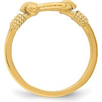14K Yellow Gold Shackle Rope Edge Themed Ring - Size 7 by 0