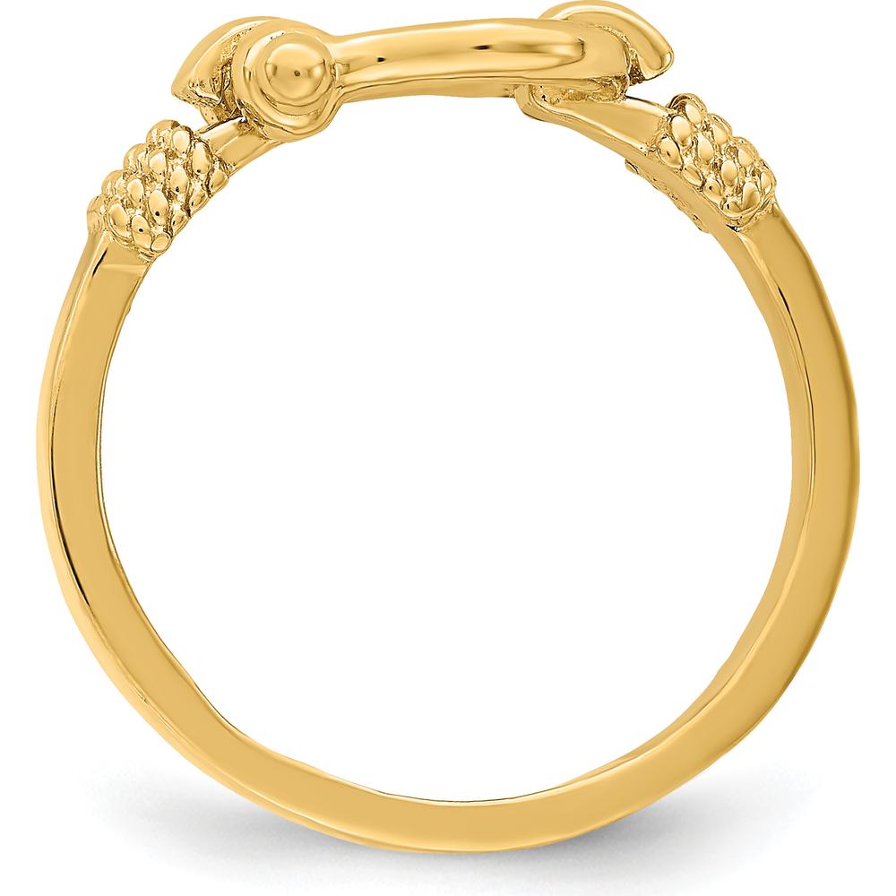 14K Yellow Gold Shackle Rope Edge Themed Ring - Size 7 by 0