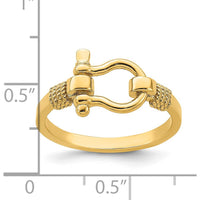 14K Yellow Gold Shackle Rope Edge Themed Ring - Size 7 by 0