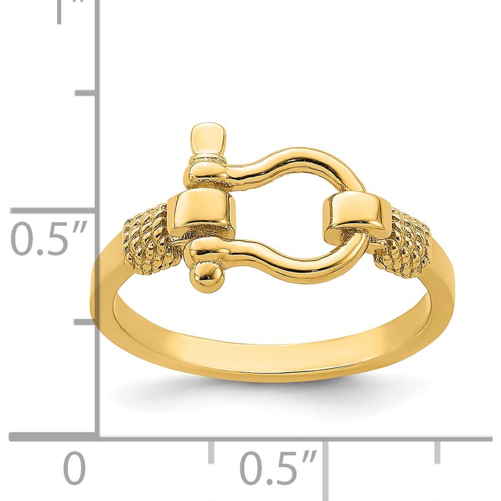 14K Yellow Gold Shackle Rope Edge Themed Ring - Size 7 by 0