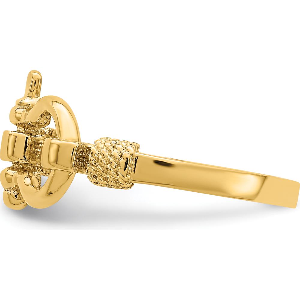 14K Yellow Gold Shackle Rope Edge Themed Ring - Size 7 by 0