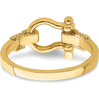 14K Yellow Gold Shackle Rope Edge Themed Ring - Size 7 by 0