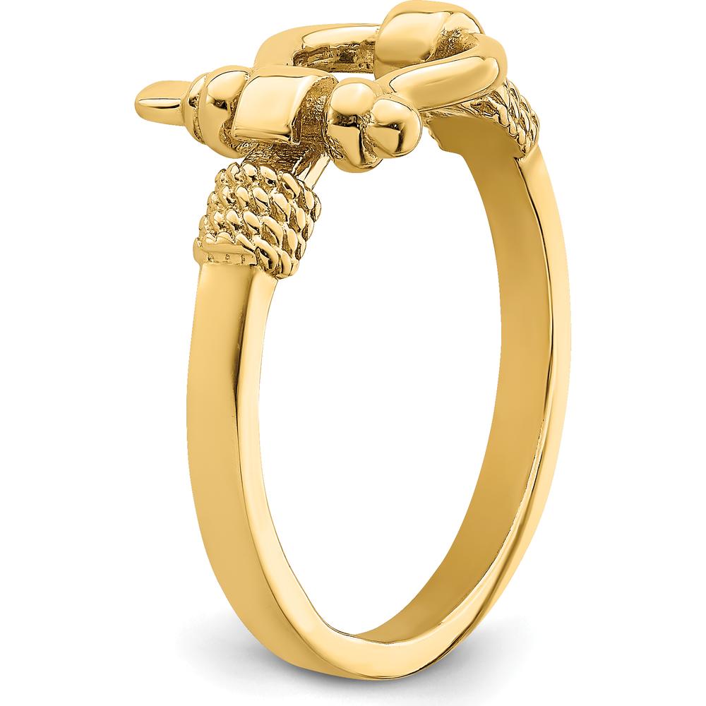 14K Yellow Gold Shackle Rope Edge Themed Ring - Size 7 by 0
