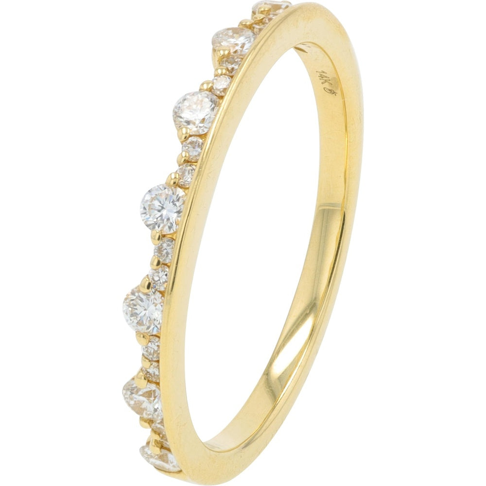 14K Yellow Gold Shared-Prong Round Lab Grown Diamond Band - 0.33 Carat Total Diamond Weight