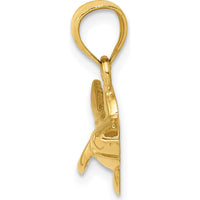 14K Yellow Gold Shark Pendant - Bold Ocean-Inspired Charm by Oro Pregiato