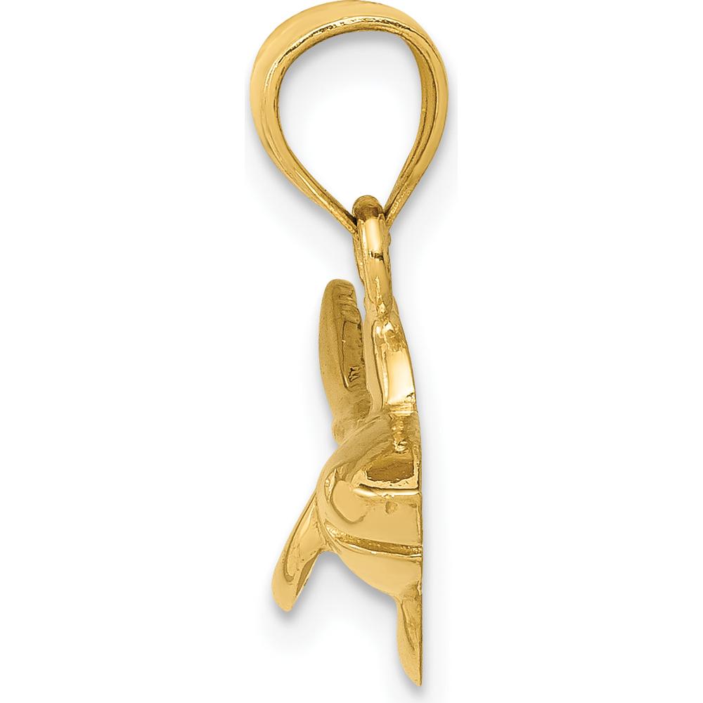 14K Yellow Gold Shark Pendant - Bold Ocean-Inspired Charm by Oro Pregiato