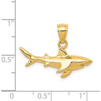 14K Yellow Gold Shark Pendant - Bold Ocean-Inspired Charm by Oro Pregiato