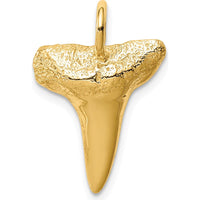 14K Yellow Gold Shark Tooth Pendant - Polished Textured Design by Oro Pregiato