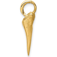 14K Yellow Gold Shark Tooth Pendant - Polished Textured Design by Oro Pregiato