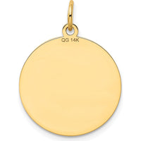 14K Yellow Gold Shetland Sheepdog Engravable Disc Charm - 20mm by Oro Pregiato