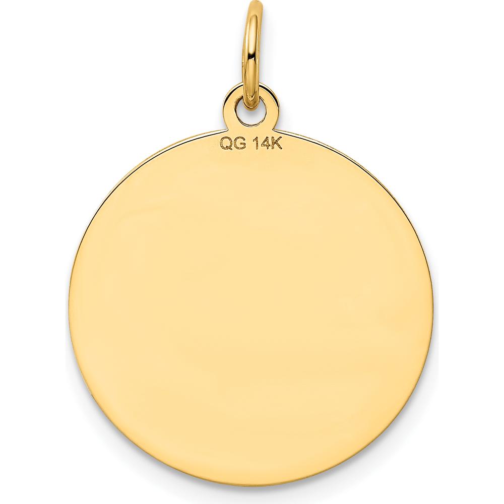 14K Yellow Gold Shetland Sheepdog Engravable Disc Charm - 20mm by Oro Pregiato
