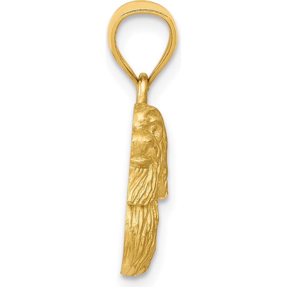 14K Yellow Gold Shih Tzu Dog Pendant with Satin Diamond-cut Finish by Oro Pregiato