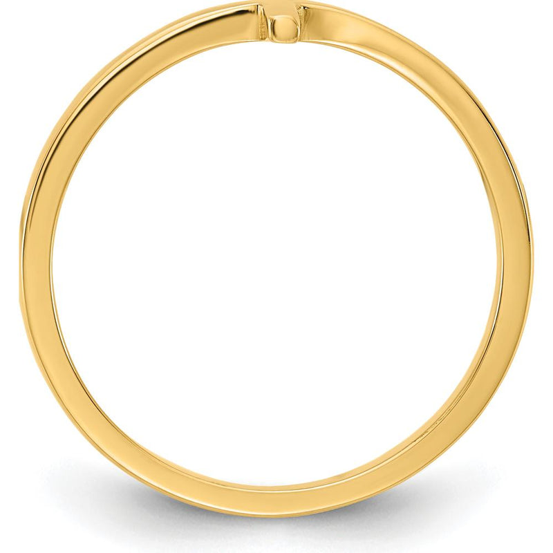 14K Yellow Gold Sideways Cross Ring - Minimalist Design for Modern Elegance by 0