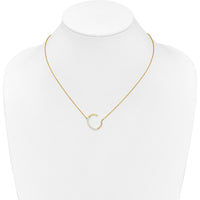 14K Yellow Gold Sideways Diamond Initial "C" Necklace - Personalized Pendant with Diamond Accents by Oro Pregiato