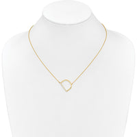 14K Yellow Gold Sideways Diamond Initial D Necklace with Polished Finish - 0.12 Carat Total Diamond Weight by Oro Pregiato