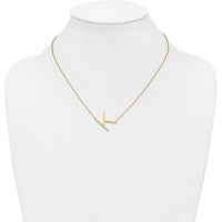 14K Yellow Gold Sideways Diamond Initial K Necklace - 0.14 Carat Total Diamond Weight by Oro Pregiato