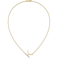 14K Yellow Gold Sideways Diamond Initial K Necklace - 0.14 Carat Total Diamond Weight by Oro Pregiato